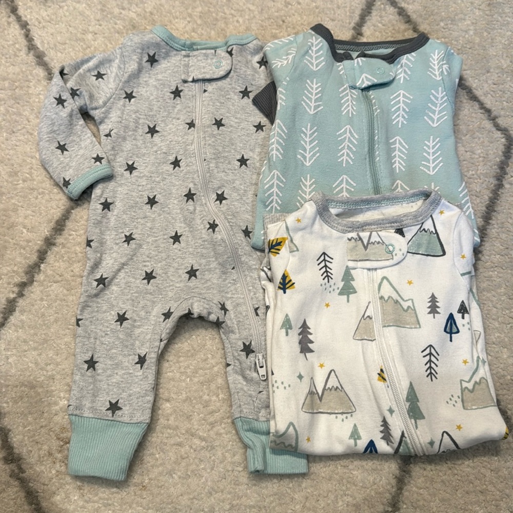 Cloud Island Newborn One Piece 3 Pair